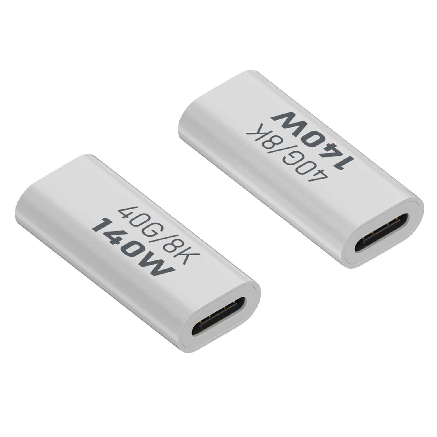 QIANRENON 140W USB4.0 C Female to Female Data Adapter Coupler 40Gbps USB4.0 Type C Jack to Jack Charging Connector Extender PD140W/8K@60Hz, Al Hull,