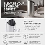 Water Pitcher Stainless Steel Insulated with Ice Guard Cold Carafe Jug Large Capacity Ergonomic Handle for Home Kitchen Hotel(1.5L)