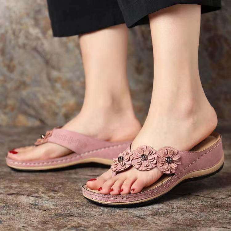 Orthopedic Sandals for Women,Women's Summer Comfortable Sandals Orthotic Flip Flops Arch Support Wedge Beach Travel Thong Walking Slides3
