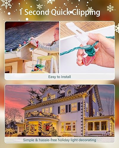 Minetom CLC102-100 200 Pack All-In-One Christmas Light Clip For C7 C9 Christmas String Lights thumb #2