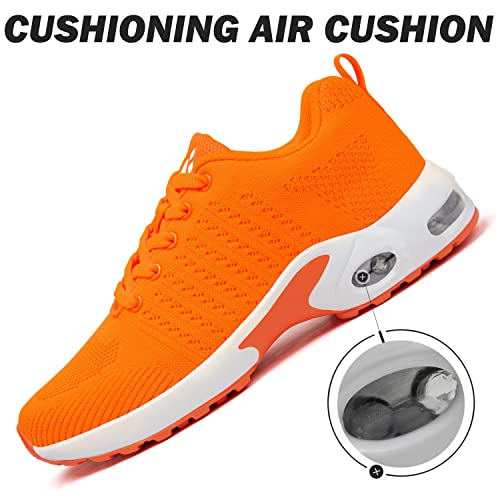 Mishansha Women's Running Shoes Sport Gym Jogging Ladies Fashion Sneaker Air Athletic Lightweight Walking Shoes Non Slip Sport Mesh Breathable Casual Shoes Orange Us5.5 #TOP1