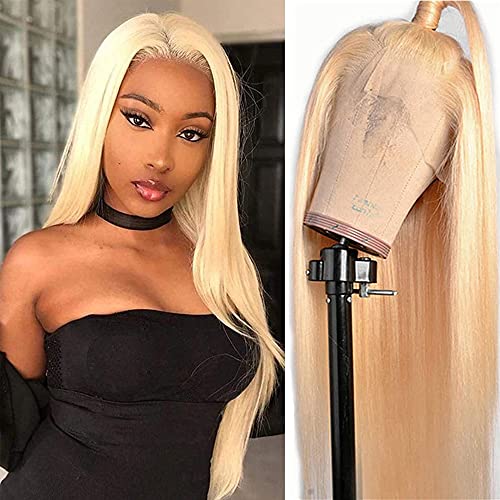 Lemoda Hair 613 Lace Front Wig Blonde Straight 13x6 Lace front Wig long 26 Inch 613 Frontal Wig Brazilian Straight 613 Blonde Wig Human Hair Pre Plucked With Baby Hair 613 wig