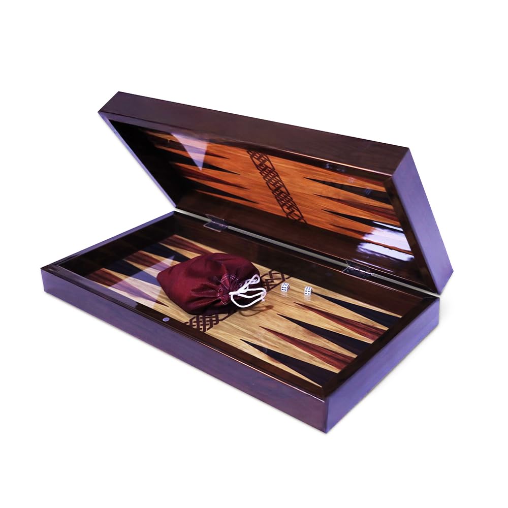 Biggdesign Bloom Backgammon Set aus MDF, Magnetverschluss & Spielsteine | 16 mm MDF-Korpus, Coex-Cellophan-Spielfläche, 36 mm Spielsteine, 9 mm Würfel, für Erwachsene, Made in Türkiye
