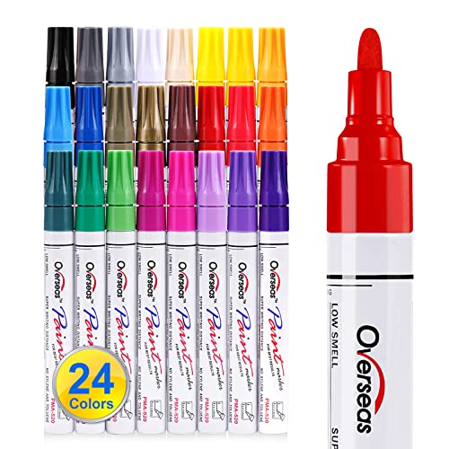 Marqueurs de peinture à l'huile en 24 couleurs vibrantes avec une pointe moyenne