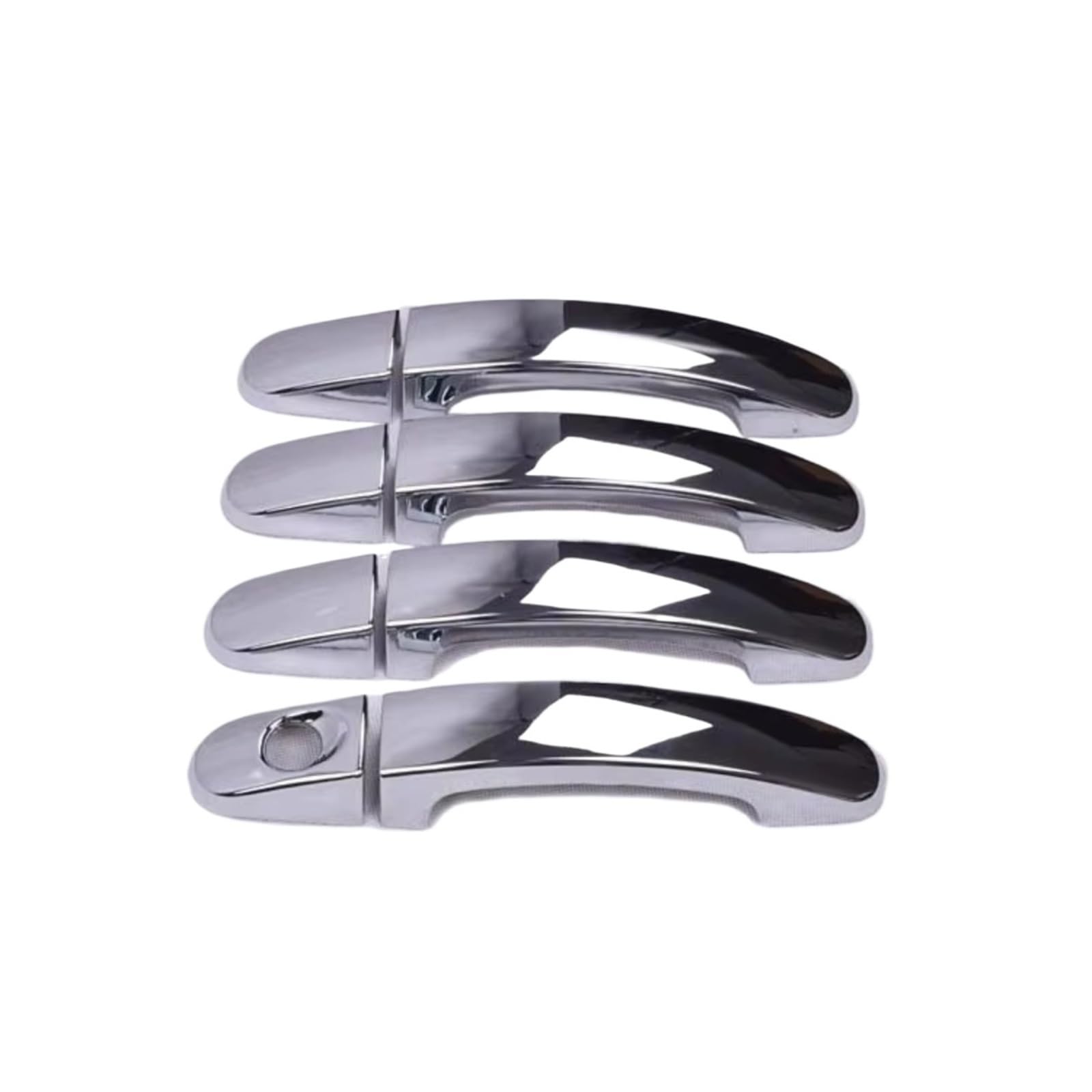 Feoosvx Silver For For Focus 2005-2011 Glossy Black Chrome Car Door Handle Cover Trim Overlays Styling Accessories Door Handle Handle Side(Silver)