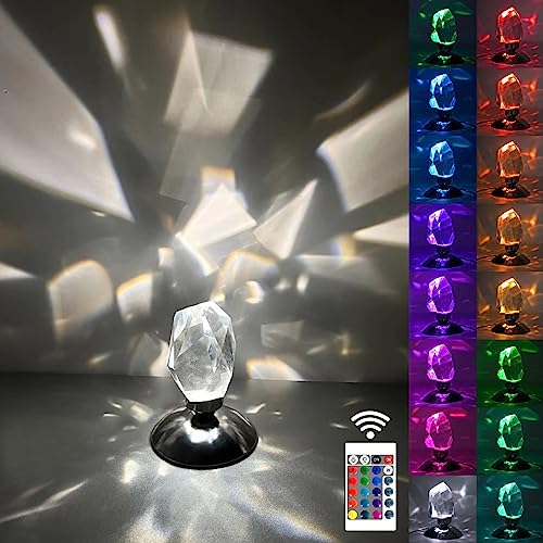 Aiewev Diamond Lamp 16 Colors Remote Control Crystal Table Lamp Rgb Color Changing Dimmable Night Light Led Atmosphere Lighting For Bedroom Living Room Dinner Party Gift #TOP4