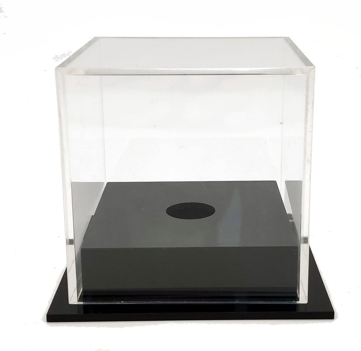 Vitrine de balle de golf en acrylique transparent, vitrine de balle de golf pour trou dans une balle, boîte de rangement transparente pour souvenir de balle de golf, 8.6x8.6x8.9 cm