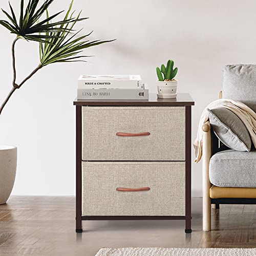 Azl1 Life Concept Storage Dresser Furniture Organizer Unit With 2 Drawers For Bedroom, Hallway, Entryway And Closets, Beige #TOP1