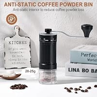 Kaffeemühle Manuell Externer Verstellbarer, Coffee Grinder mit Hochpräzisem 40-stufige Einstellung, Kegelmahlwerk aus Keramik, ABS-Kaffeemühlenkörper – Ansicht 4