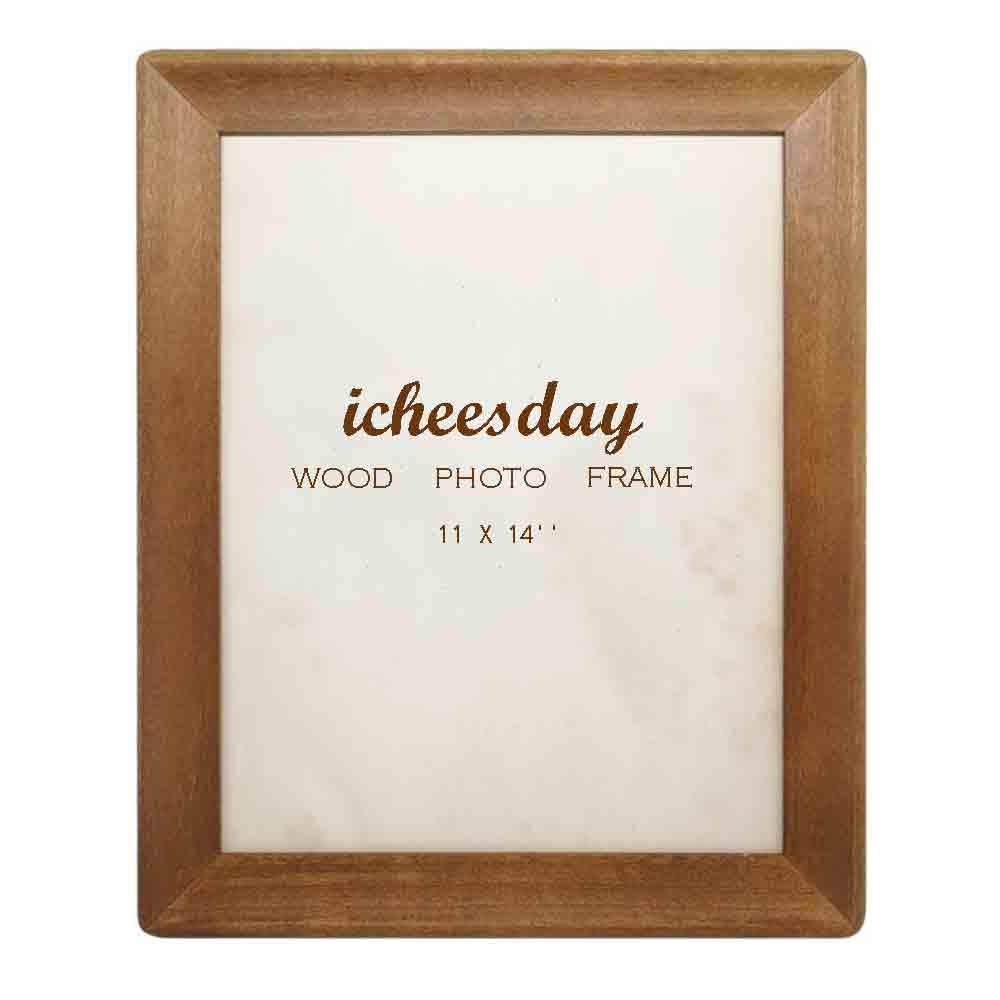 icheesday Rustic Picture Frames 11x14, Made of Brown Solid Wood for Wall Mounting Display Photos Diploma Certificate Award
