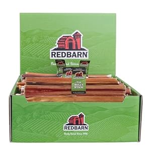 Redbarn Pet Products 7 Inch Bully Sticks – Case of 35 – Naturally Low Odor Long Lasting 100% Beef Chews for Medium Large Dogs & Puppies – Best Single Ingredient Treat Reward