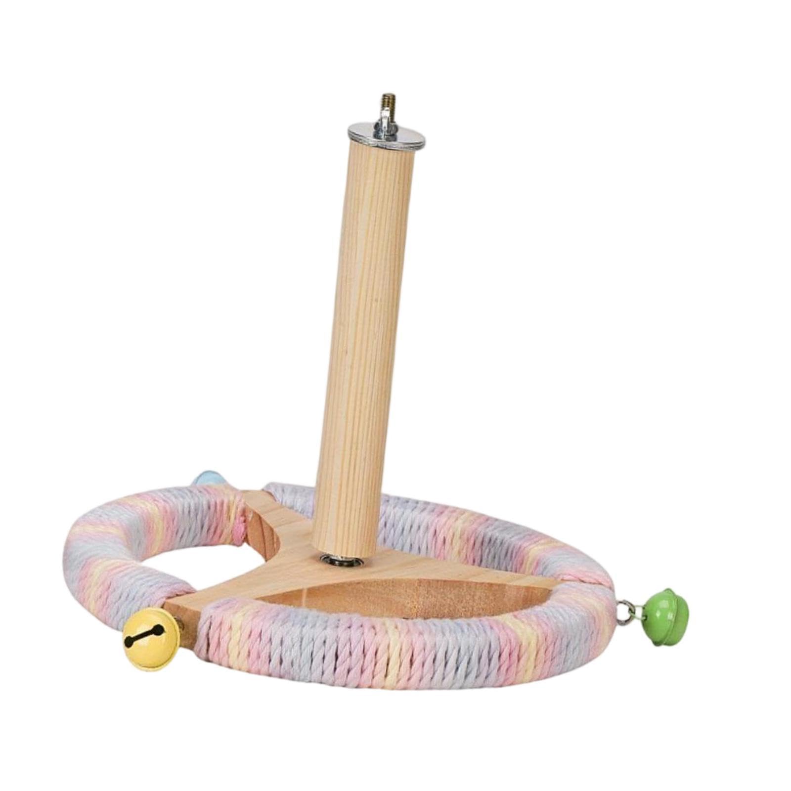 Bothyi Bird Perch Stand Steering Wheel Perch Cockatiel Toy,Bird Toy,Exercise Wheel,Bird Rotating Perch for Finches Parakeets Conures, Colorful