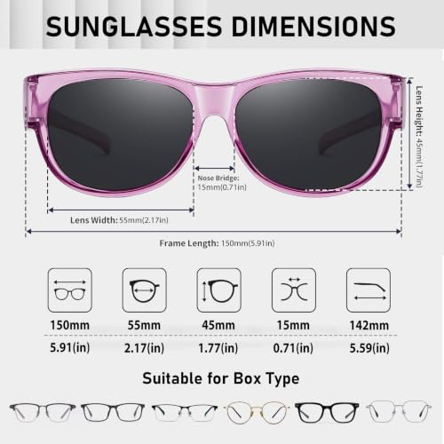 Image of HAOLOTA Sunglasses that Fit-Over Glasses Women Polarized, Trendy Cat Eye Sunglasses Wear Over Glasses, UV Protection