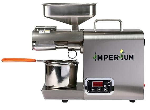 IMPERIUM? Silver Stainless Steel 6kg/hr, 600-Watt Automatic Oil Maker Machine with Simplified Digital Temperature Controller, Oil Machine for Home