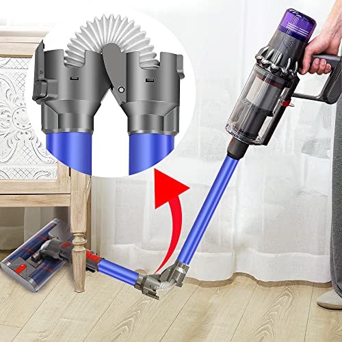 Italdos Teleskoprohr Faltbare Stange kompatibel mit Dyson V8 V10 V11 V7 V15 Aluminiumrohr mit Schnellverschluss für Reinigung unter Möbel Tisch Bett Sofa - Blau
