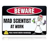 Mad Scientist Tin Sign – Lab Wall Decor