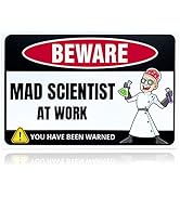 Mad Scientist Posters for Classroom - Home Decorations Signs Door Sign Mad Scientist Wall Funny D...