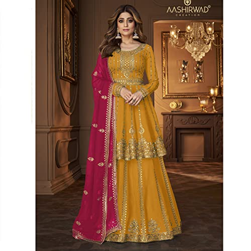 Image of SHAFNUFAB Womens Net Semi Stitched pakistani suit set for women Ladies use pakistani suit set for women And suits for women with dupatta And pakistanisuits for women kurta set