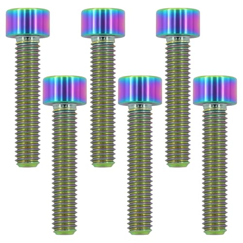 Image of M6x30mm Titanium Bolts - Hex Socket Screws for Bike, Motorcycle, Marine | Corrosion Resistant in Salty /Humid Conditions, Lightweight Fasteners | Colorful (6PC