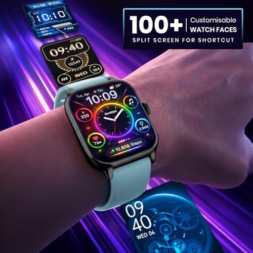 Image of GameSir H9 Black Dial Smartwatch Combo, 4 Straps, 2.01'' HD Display, Bluetooth Calling, IP67, Crown Control, Fitness Tracker with Heart Rate & SPO₂, 100+ Sports Modes for Men & Women (Black Dial)