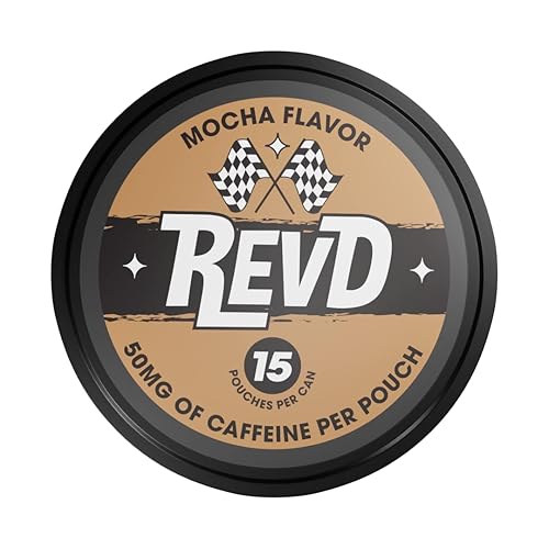 REVD MOCHA ENERGY BOUCHES 4 latas de moca Bolsas de inmersión sin nicotina 750 mg de cafeína por lata, 15 bolsas por lata 1 bolsa equivale a 12