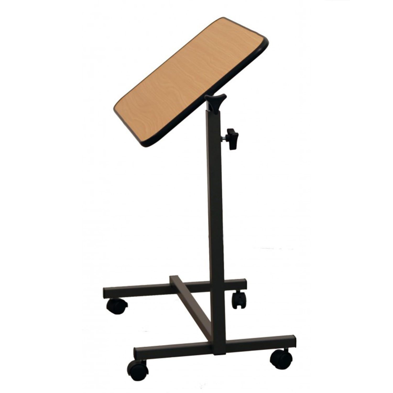 Table de lit d'alité TA3909 - piètement en H, Grand Plateau 60x40cm réglable - 2 roulettes à Freins