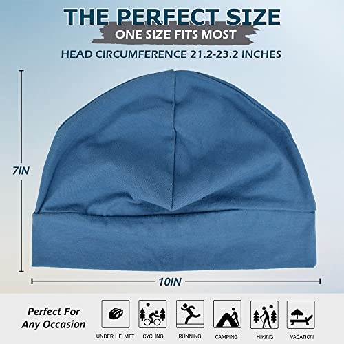 Image of Headshion Cotton Skull Caps for Men Women,2-Pack Lightweight Beanie Sleep Hats Breathable Helmet Liner