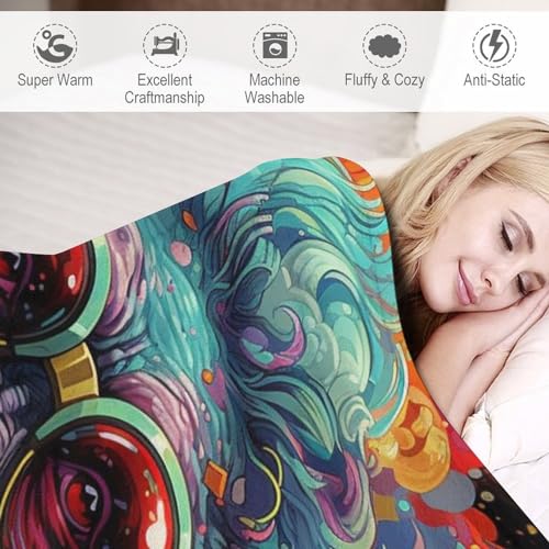 Couverture motif singe impression 3D pour des soirees cocooning au canape - 4