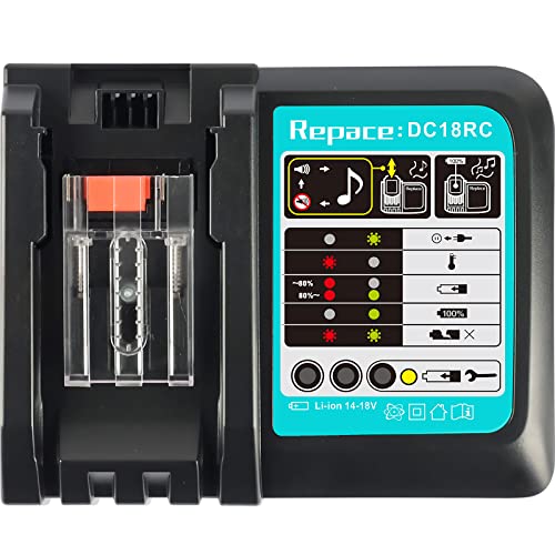 Wailey 18RC Cargador rápido para Makita 14,4 V / 18 V BL1415 BL14...