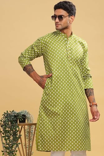Image of BE ACTIVE Cotton Kurta for Men | Traditional and Refined Design | Indian Kurta | Full Sleeve Kurta