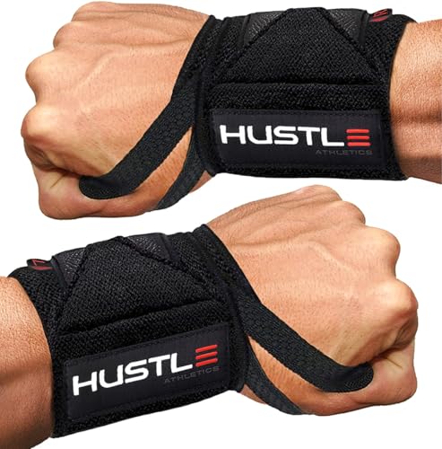 Hustle Athletics Wrist Wraps for Weightlifting – Max Wrist Support for Safe & Heavy Lifts, USPA Approved 18