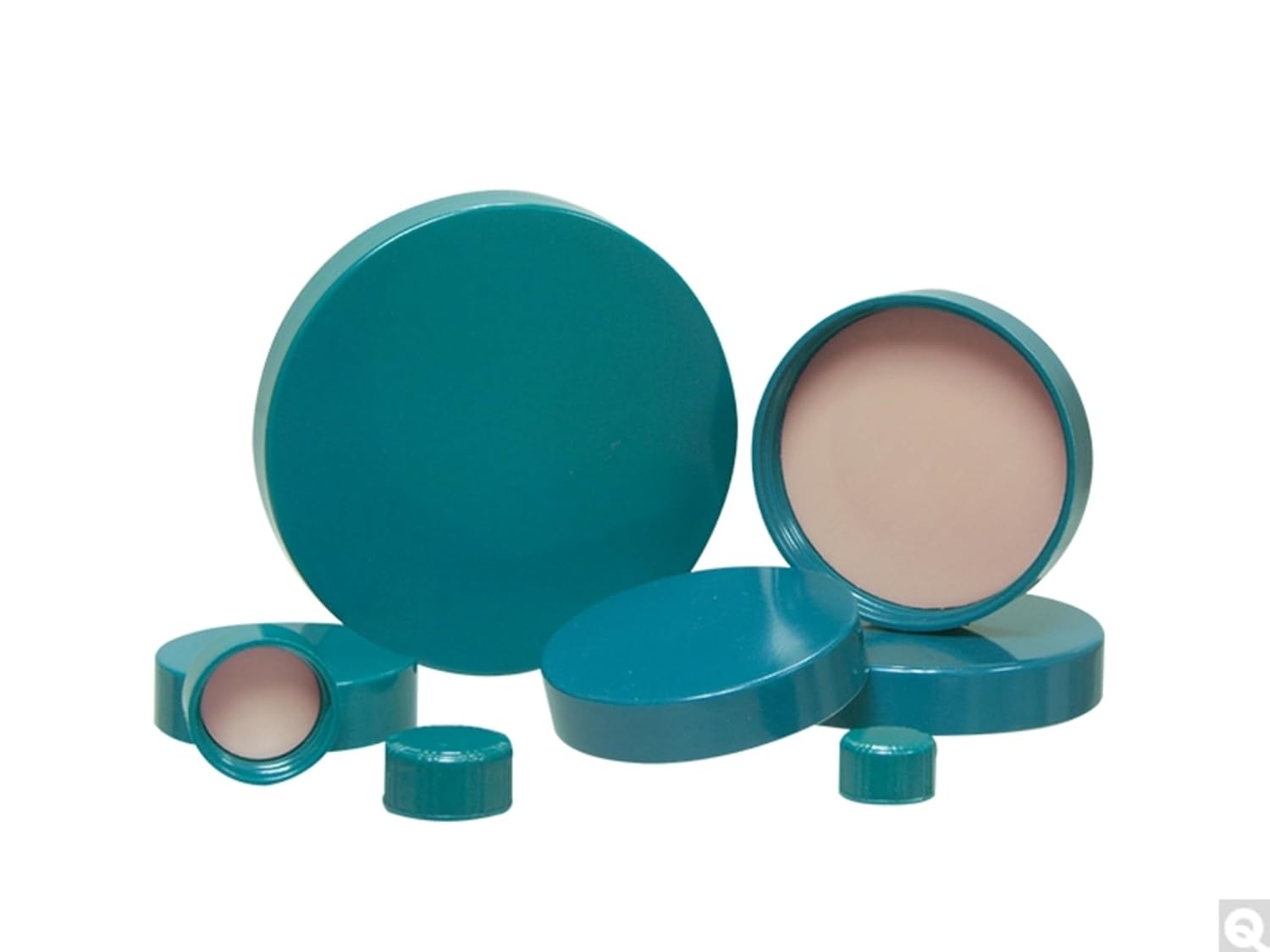 Qorpak - 272635 - 8-425 Green Ribbed Urea Cap with PE Foam/PTFE Liner Packed in Bags of 100