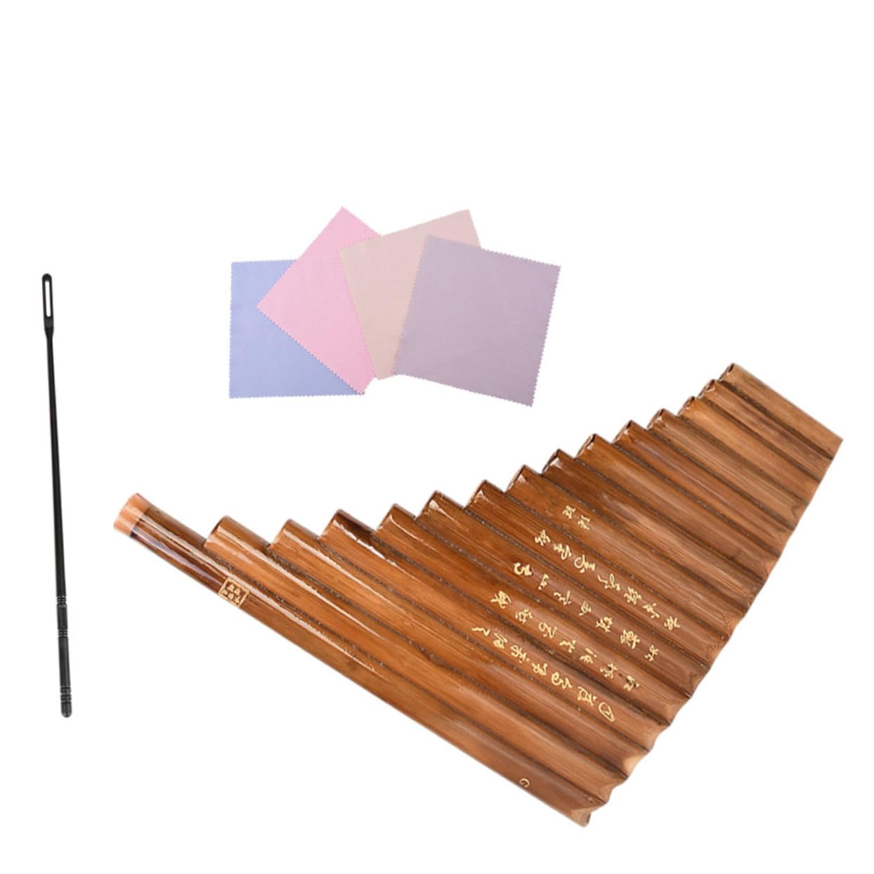 SUPVOX Traditional Bamboo Pan Flute 15-hole Panpipe for Beginners Professionals Portable g Tuning Easy Blow Intonation Random