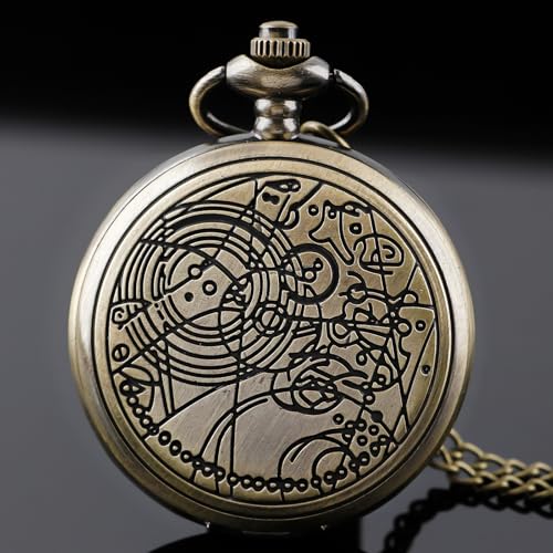 Tiong Pocket Watch Quartz Pocketes Watch with Chain for Cosplay Christmas Valentine's Day Birthday Gifts Fathers Day - Image 3
