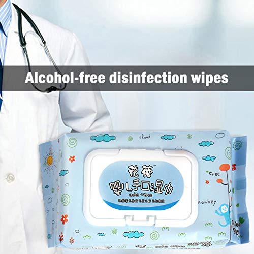 1Pack Baby Wet Wipes, Antibacterial Wet Wipe Tissue Clean Hand Health CareUnscented, 30/90 wipes, Flip-Top Packs (yellow 90)