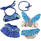 4 Stück Baby Puppen Badeanzug Set, 14-18 Zoll Sommerliches Puppen Schwimmset, 43cm Baby Puppen Kleidung Outfits und Zubehör für 35-45cm Puppen