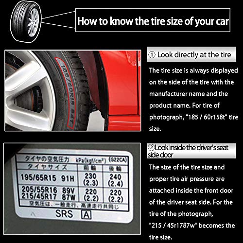 PGMARO Seasonal Tire Spare Tire Cover Portable Wheel Bags Winter Tire Cover Eco-Friendly Tire Handle for Easy Transportation 4pcs Fits 31-39 Inch Tire Diameter Cars and Trucks (L) - Image 6