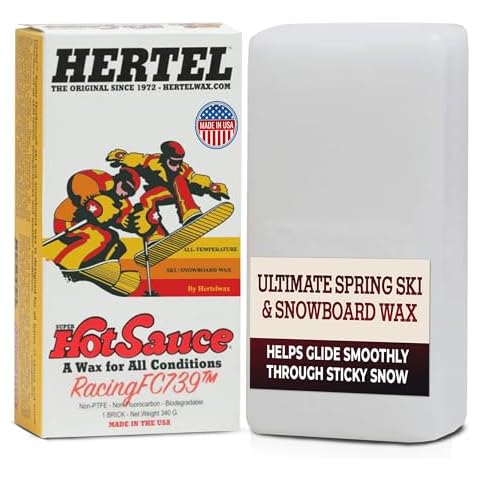 Hertel Wax Racing FC739 All Temperature Ski and Snowboard Wax Rub On or Iron On Wax for Snowboards and Skis - Easy to Apply Snowboard Hot Wax, All Weather Conditions (340 g) Made in The U.S.A. Cover