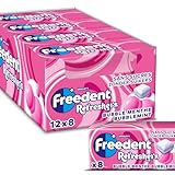 FREEDENT REFRESHERS - Chewing Gum Sans Sucre - Goût Bubble Menthe - 12 Paquet de 8 Dragé...
