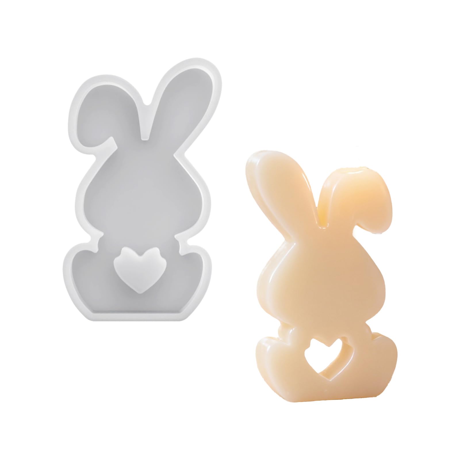 Hsioluted Rabbits Shaped Silicone Easy Cleaning Detailed Easters Making Supplies Scented Making Silicone