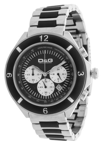 D&G Dolce&Gabbana DW0423 - Reloj cronógrafo de caballero de cuarzo con correa de varios materiales multicolor (cronómetro) - sumergible a 50 metr