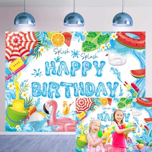 Toile de fond de natation hawaïenne pour habiller un anniversaire d'été en extérieur