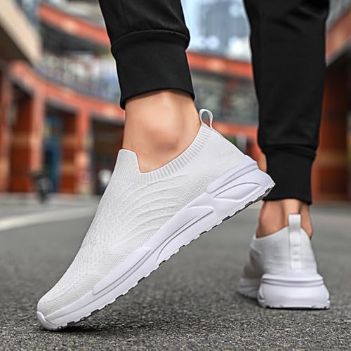 Men Solid Color Mesh Slip On Casual Shoes Comfortable Breathable Soft Sole Round Sneaker Laces for Men2