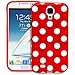 Galaxy S4 Case - Fosmon DURA Series SLIM-Fit Case Protective Skin Cover for Samsung Galaxy S4 IV / I9500 - Polka Dots (Red)