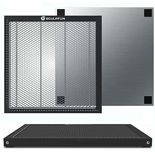 SCULPFUN Mesa de panal para grabador láser, encimera láser de panal 400 mm x 400 mm x 22 mm, adecuado para SCULPFUN y la mayoría de las máquinas de grabado láser