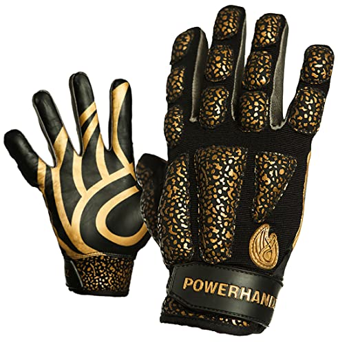 POWERHANDZ Weighted Anti-Grip Football Gloves for Strength and Resistance Training - Improve Dexterity and Arm Strength- Home Workout- X-Large- 1.0 lb