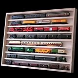 Unbehandeltes Holz Setzkasten Hängevitrine Regal Vitrine Spur N Modelleisenbahn Werbetruck v-02 / Maße: 90 cm x 58 cm x 6 cm - 8 Ebenen/Plexiglasscheiben von Alsino