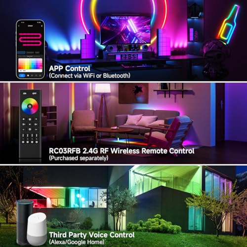 Image of SEZO 2.4G WiFi SPI RGBW Controller DR04W & RC03RF RF Remote Kit Tuya APP /Smart Life /Google Home /Alexa Control Support SMD /COB WS2814 IC SK6812 etc Addressable RGBW LED Strip STA Mode