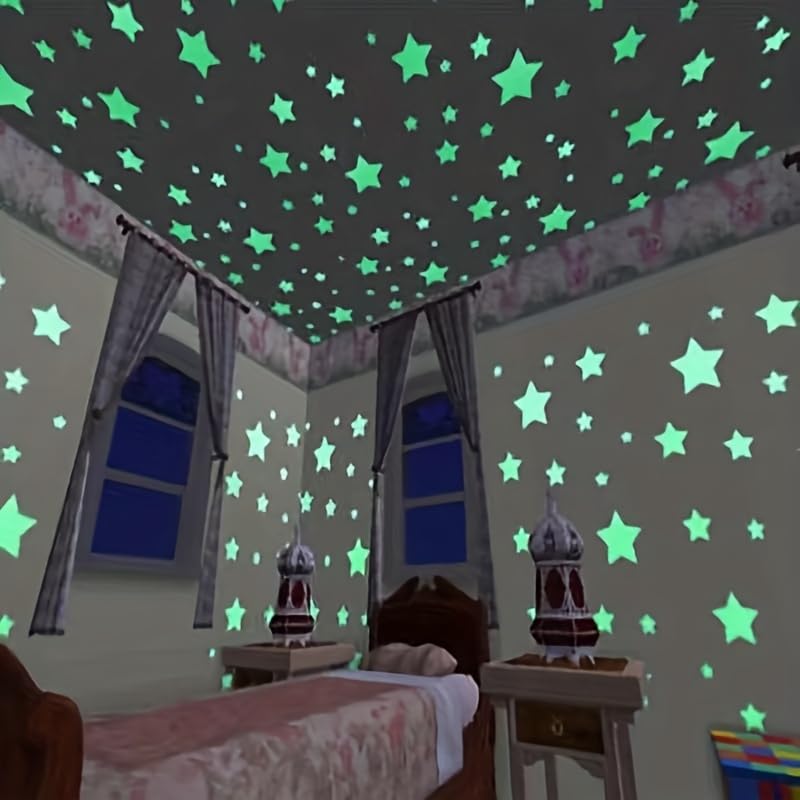 100 adhesivos de estrellas luminosas para pared miniatura 1