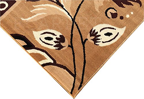 Image of Acrylic Modern Design Rectangular Carpet for Your Home with Super Quality (5X7 Ft, Beige)